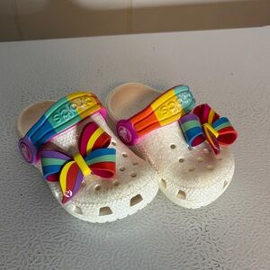 Colorful Kids Clogs with Bow Accents